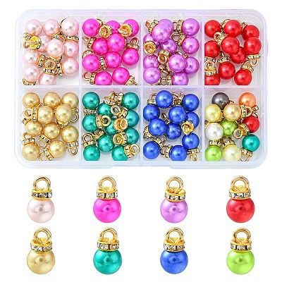 80Pcs 8 Colors ABS Plastic Charms KY-YW0001-29-1