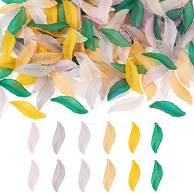 100pcs 5 colors Transparent Acrylic Pendants MACR-TA0001-81-1