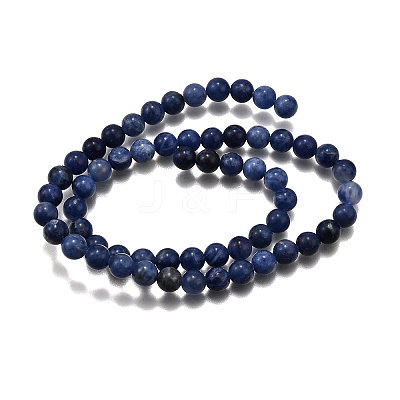 Natural Sodalite Round Beads Strands G-E329-8mm-39-1