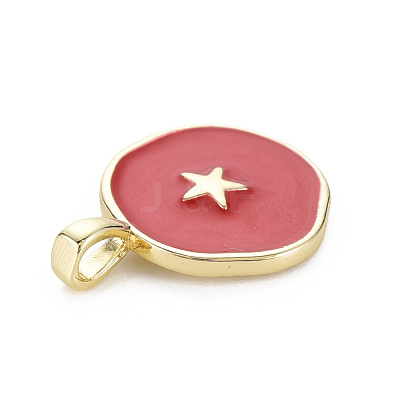 Brass Enamel Pendants KK-Q283-057B-NR-1