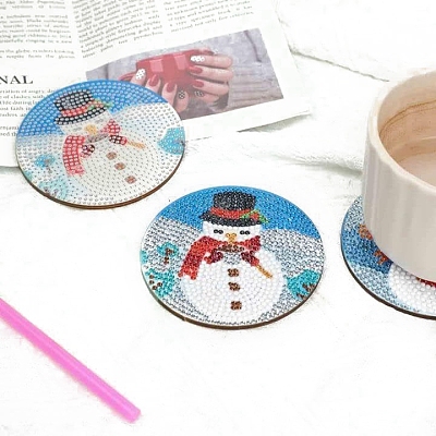 DIY Christmas Coaster Diamond Painting Set with Holder PW-WG26351-01-1