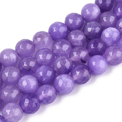 Dyed Natural White Jade Beads Strands G-T139-8mm-60-10-1