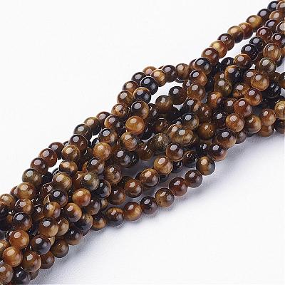 Natural Tiger Eye Beads Strands GSR4mmC014-AB+-1