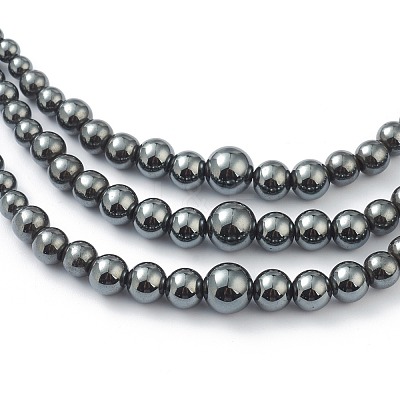 Non-Magnetic Synthetic Hematite & Turquoise Beades 3 Layer Necklaces NJEW-J058-01A-01-1