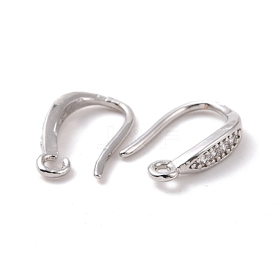 Brass Micro Pave Clear Cubic Zirconia Ear Hooks X-ZIRC-P100-05P-1