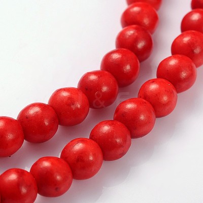 Synthetical Howlite Beads Strands X-G609-6mm-1