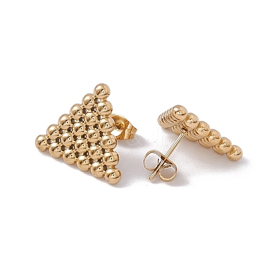 Ion Plating(IP) 304 Stainless Steel Triangle Stud Earrings for Women EJEW-E199-18G-1