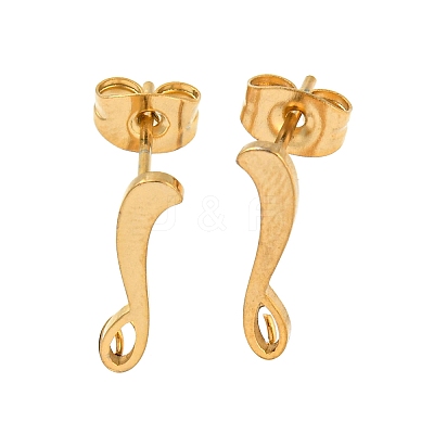 Ion Plating(IP) 304 Stainless Steel Stud Earring Findings STAS-H180-16G-1