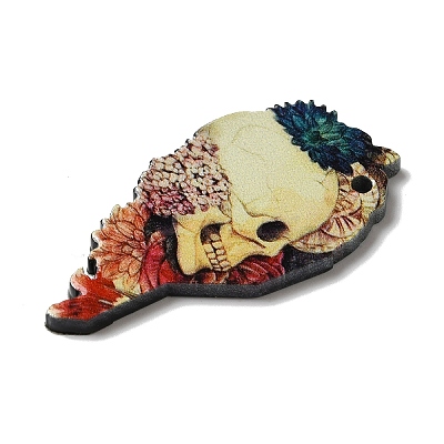 Printed Halloween Themed Acrylic Pendants OACR-L018-12A-1