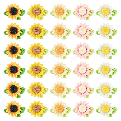 40Pcs 5 Colors Opaque Resin Decoden Cabochons CRES-TA0001-86-1