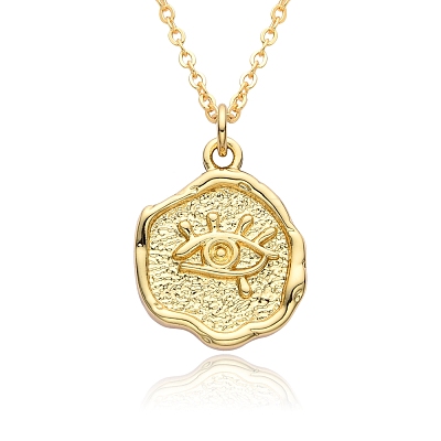 Brass Pendants Necklaces for Women NJEW-B092-05G-1