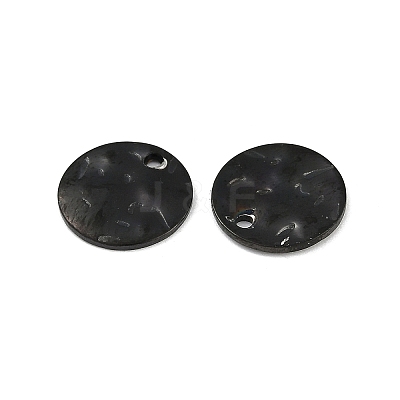 304 Stainless Steel Textured Disc Charms STAS-Q336-11C-B-1
