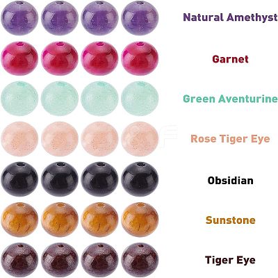 80Pcs 8 Style Natural Mixed Gemstone Beads G-NB0002-98-1