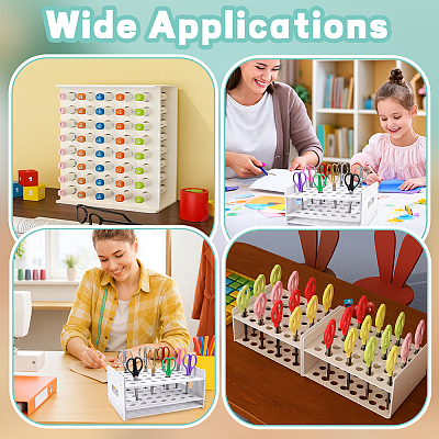 Desktop 35-Hole PVC Scissors Storage Racks ODIS-WH0079-088A-1
