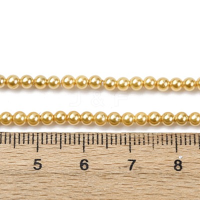 Electroplated Shell Pearl Beads Strands BSHE-G041-3mm-01-1
