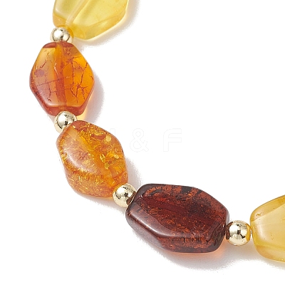 Natural Amber Beads Stretch Bracelets for Women BJEW-JB13253-1