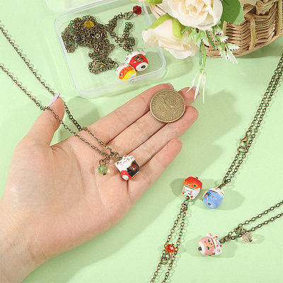 6Pcs Brass Necklaces NJEW-CA00002-1