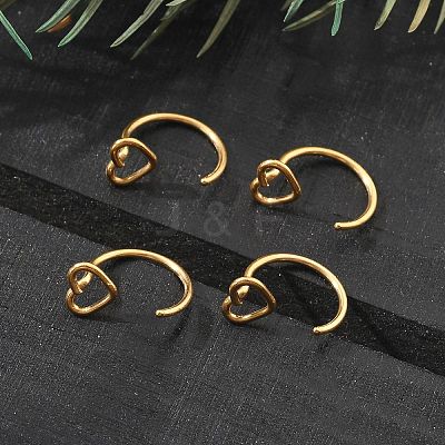 304 Stainless Steel Heart Hoop Nose Rings AJEW-A062-06G-1
