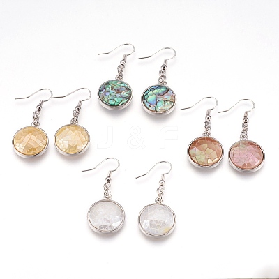 Shell Dangle Earrings EJEW-F162-C-1