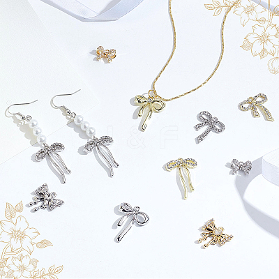 20Pcs 10 Styles Alloy & Brass Rhinestone Pendants FIND-GA0005-09-1