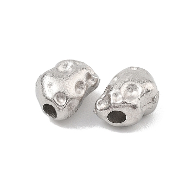Hammered 304 Stainless Steel Beads STAS-B127-01P-06-1