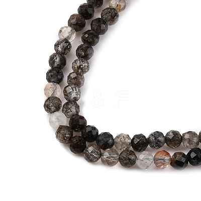 Natural Black Rutilated Quartz Beads Strands LS-G-RM250104-C3-1