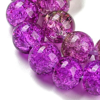 Spray Painted Crackle Glass Beads Strands DGLA-C002-6mm-04-1
