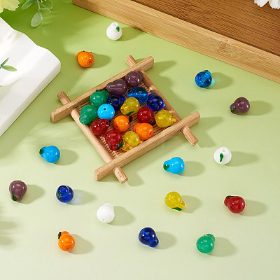 36Pcs 9 Colors Handmade Lampwork Beads LAMP-TA0002-18-1