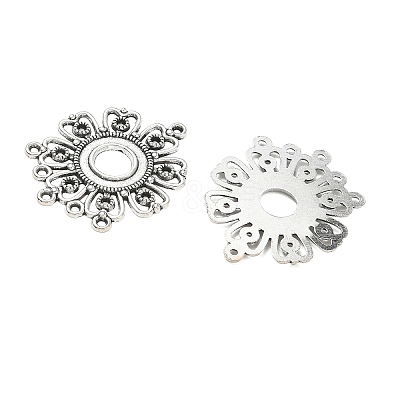Tibetan Style Alloy Connector Cabochon Settings X-EA541Y-NF-1