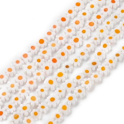 Handmade Millefiori Glass Bead Strands LAMP-J035-8mm-23-1