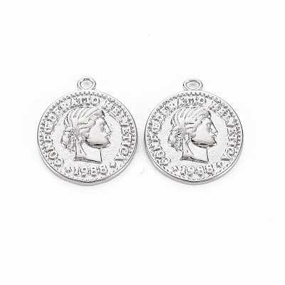 Brass Coin Charms KK-T038-76A-P-1