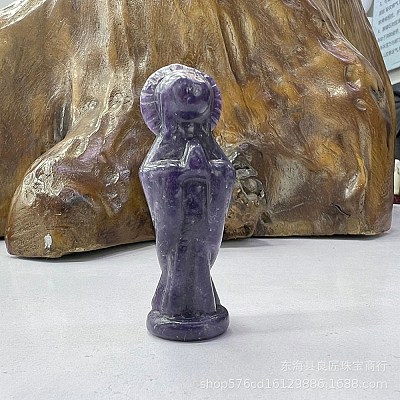 Natural Lepidolite Carved Healing Goddess Figurines PW-WG60907-02-1