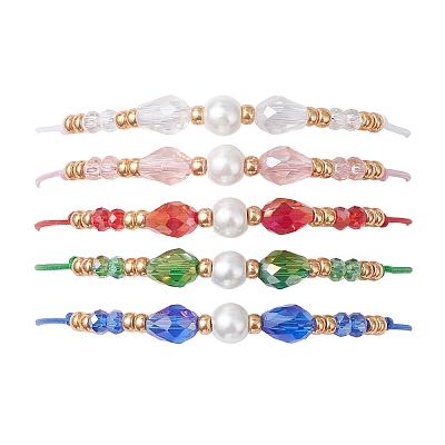 Glass & Seed Beads Braided Bead Bracelets BJEW-MZ00283-1