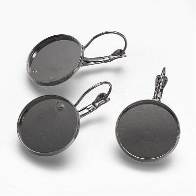 Brass Leverback Earring Settings KK-H024-B-1