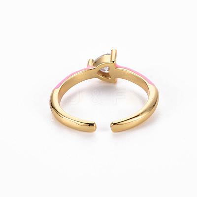 Brass Enamel Cuff Rings RJEW-T016-31E-NF-1