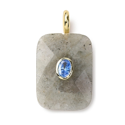 Natural Labradorite Faceted Pendants G-B186-01G-01-1