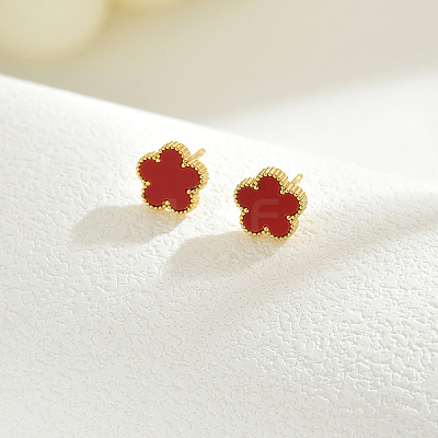 Elegant Vintage Floral 201 Stainless Steel Stud Earrings for Women FR2099-2-1