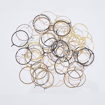 400Pcs 8 Colors Iron Hoop Earrings IFIN-FH0001-72A-1