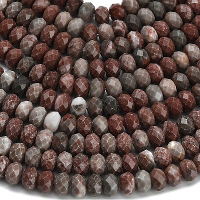 Natural Red Line Jasper Beads Strands G-Z111-A48-1