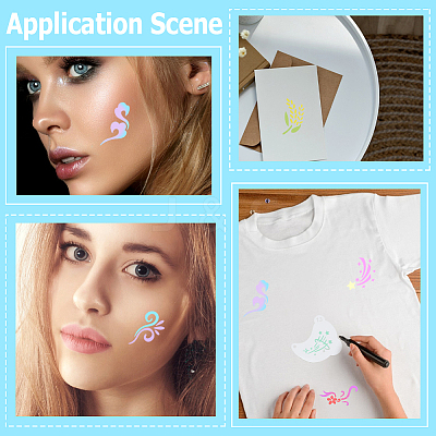 20Pcs PET Tattoo Stencil Templates AJEW-WH20141-12-1