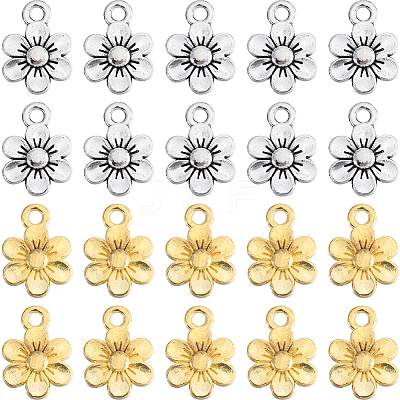 100Pcs 2 Colors Tibetan Style Alloy Charms FIND-SC0010-74-1