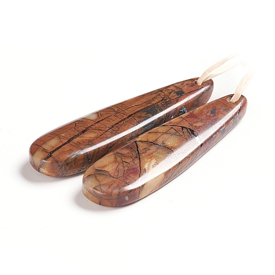 Natural Picasso Jasper Pendants G-G827-03A-1