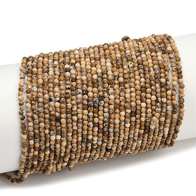 Natural Picture Jasper Beads Strands G-P572-B03-2mm-1