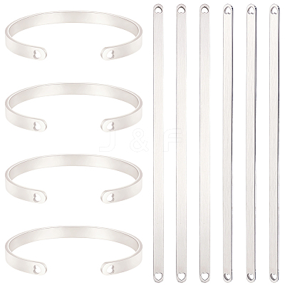 6Pcs Stainless Steel Blank Cuff Bangles MAK-BBC0001-32P-1