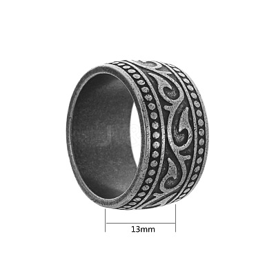 304 Stainless Steel Totem Finger Rings for Men WGDF4AB-70-1