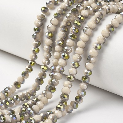 Electroplate Opaque Glass Beads Strands EGLA-A034-P4mm-S17-1