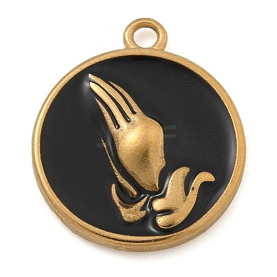304 Stainless Steel Enamel Pendants STAS-M084-09G-02-1