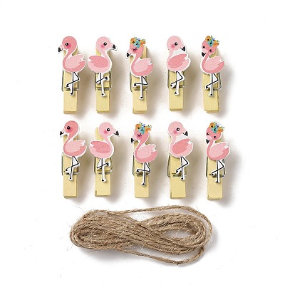 Wooden & Iron Clothes Pins AJEW-H137-01-1