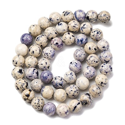 Natural Dyed Marble Beads Strands G-P593-8mm-02-1