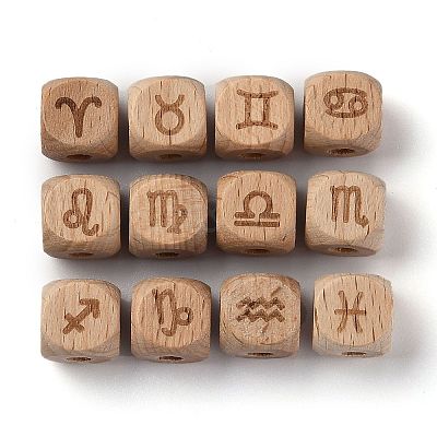 Natural Wood Constellation Beads WOOD-M002-04-1